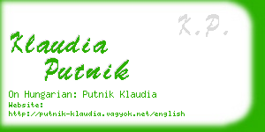 klaudia putnik business card